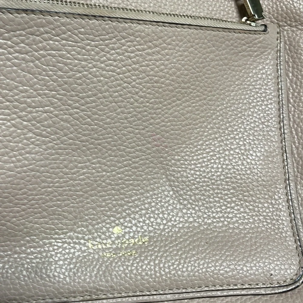 Kate Spade Cream Leather Crossbody with Front Pocket Adjustable Strap Flawed